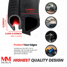 Load image into Gallery viewer, Premium Automotive Door Weather Stripping – Rubber Edge Trim Seal Strip with Side Bulb – Ideal for Cars, Trucks, RVs, Boats, and Home Applications