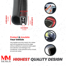 Load image into Gallery viewer, Door Rubber Strip Small Bulb 9/16" Bulb Diameter x 0.039"-9/64" x 35/64" U Height