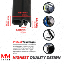 Load image into Gallery viewer, Door Trim Seal with Internal Rubber Flange 45/64" Bulb Diameter X 0.039"-17/64" Grip Range X 21/32" U Height