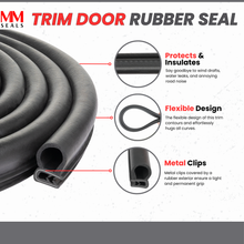 Load image into Gallery viewer, Large Bulb Trim Door Rubber Seal,  0.70" Bulb Diameter, 0.90" Height – Automotive Weatherstripping for Cars, Trucks, Vans, RVs, Boats, and Equipment