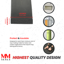 Load image into Gallery viewer, Solid Rubber Roll - Heavy-Duty Neoprene Rubber Sheet, EPDM Rubber Strip for Gaskets, Sealing, Flooring, Anti-Vibration