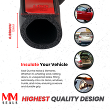 Load image into Gallery viewer, D-Shape Rubber Seal – Self-Adhesive Automotive Weather Stripping for Car Doors, Windows & Trunks – Waterproof, Noise-Reducing, Windproof