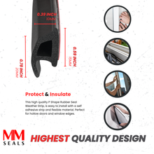 Load image into Gallery viewer, Universal P Shape Rubber Seal Weather Strip Hollow Door Window Edge Moulding Trim Decorate Weatherstrip
