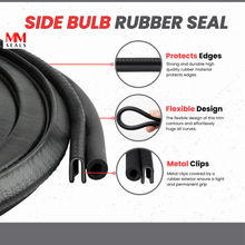 Load image into Gallery viewer, Automotive Side Bulb Rubber Seal –  EPDM Weather Stripping for Car, Truck & RV Doors – Waterproof, Noise Reduction, Anti-Vibration & Air-Tight Seal