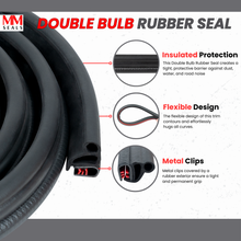 Load image into Gallery viewer, Double Bulb Door Seal –  Weatherstrip for Doors, Windows, Cars, Trucks, RVs & Boats – Noise-Reducing, Windproof & Waterproof Gasket