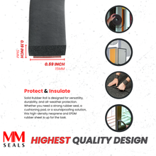 Load image into Gallery viewer, Solid Rubber Roll - Heavy-Duty Neoprene Rubber Sheet, EPDM Rubber Strip for Gaskets, Sealing, Flooring, Anti-Vibration