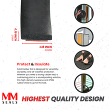 Load image into Gallery viewer, Solid Rubber Roll - Heavy-Duty Neoprene Rubber Sheet, EPDM Rubber Strip for Gaskets, Sealing, Flooring, Anti-Vibration