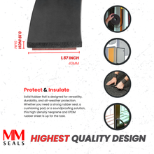 Load image into Gallery viewer, Solid Rubber Roll - Heavy-Duty Neoprene Rubber Sheet, EPDM Rubber Strip for Gaskets, Sealing, Flooring, Anti-Vibration