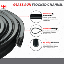 Load image into Gallery viewer, Window Glass Run Channel – Flocked Rubber Seal for Car Door Windows