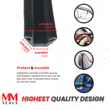 Load image into Gallery viewer, M M SEALS B004 Flexible Flocked Rubber Glass Run Channel for Universal RV Window, Car, Bus and Truck