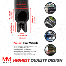 Load image into Gallery viewer, Trim Seal with Top Bulb – Car Rubber U-Channel Gasket for Weatherproof Sealing – Automotive, RV, Boat, and Industrial Edge Protection