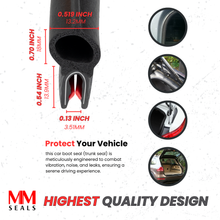 Load image into Gallery viewer, Vertical Bulb Trim Seal -Flexible PVC Edge Trim Seal Strip – Vertical Bulb | Car Door Weather Stripping, RV Compartment Seal, Boat Hatch Insulation