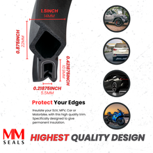 Load image into Gallery viewer, Trim Seal Vertical Bulb (Large Bulb) Lock Seal (Trunk Seal) 0.87" Bulb Height X 0.039" to 0.22" Grip Range