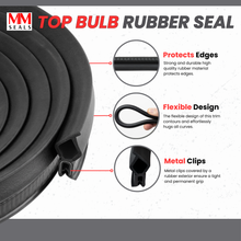 Load image into Gallery viewer, Trim Seal Vertical Bulb (Large Bulb) Lock Seal (Trunk Seal) 0.87" Bulb Height X 0.039" to 0.22" Grip Range