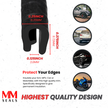 Load image into Gallery viewer, Small U-Shaped Edge Trim – Flexible Rubber Seal for Metal Edges – Push-On PVC Protector for Car Doors, RVs, Toolboxes – Fits 1/8 inch Edge (3mm)