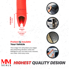 Load image into Gallery viewer, Edge Trim Red Large Fits edge thickness up to 0.16 inch (4mm), Leg Length 0.65 inch (16.5mm)