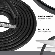 Load image into Gallery viewer, Small U-Channel Edge Trim Seal – Fits Edge 1/16" to 1/8" – Flexible PVC Edge Protector for Metal Panels, Doors, Cabinets, and Car Body – Weatherproof