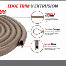 Load image into Gallery viewer, Brown Car Door Protector U Shape - Edge Trim - Door Edge Guard - Black Car Guards - and Protective Strip for Car Door Entry and Protection