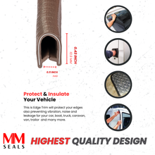 Load image into Gallery viewer, Brown Car Door Protector U Shape - Edge Trim - Door Edge Guard - Black Car Guards - and Protective Strip for Car Door Entry and Protection