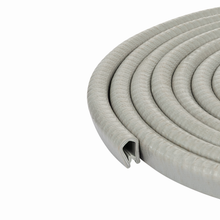 Load image into Gallery viewer, Gray Edge Trim Seal – U Channel Protector for Car Doors, Truck Edges, Metal Panels | Standard Size Fits 0.14" (3.4mm) Edge Thickness