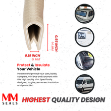 Load image into Gallery viewer, Beige Edge Trim Black Large Fits edge thickness up to 0.16 inch (4mm), Leg Length 0.65 inch (16.5mm)