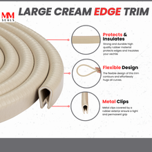 Load image into Gallery viewer, Beige Edge Trim Black Large Fits edge thickness up to 0.16 inch (4mm), Leg Length 0.65 inch (16.5mm)