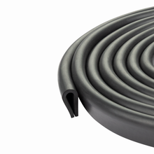 Load image into Gallery viewer, Black U Channel Edge Trim Seal EPDM Height 0.66" (17 MM) X 0.11" (3 MM) Grip range