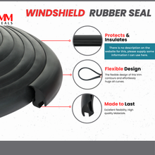 Load image into Gallery viewer, Small Windshield Rubber Seal – Single Channel Glass Gasket for Car Front and Rear Glass – Flexible EPDM Automotive Glass Seal