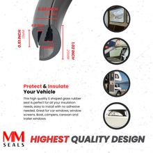 Load image into Gallery viewer, Car Window Rubber S-Style Glass Seal – EPDM Weatherstrip for Windshields & Side Windows – Fits 13/64" Glass, 1/8" Panel – Flexible Gasket for Cars