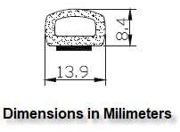 Load image into Gallery viewer, M M SEALS A072 D-Shape Weather Stripping Door Seal Hollow Black with Self Adhesive 21/64" Height X 35/64 Width