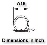 Load image into Gallery viewer, M M SEALS A073 D-Shape Weather Stripping Door Seal Hollow Black with self Adhesive 7/16" Bulb