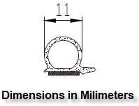 Load image into Gallery viewer, M M SEALS A073 D-Shape Weather Stripping Door Seal Hollow Black with self Adhesive 7/16" Bulb