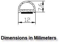 Load image into Gallery viewer, M M SEALS A091 D-Shape Weather Stripping Door Seal Hollow Black with self Adhesive Height 19/64" x 15/32 Width