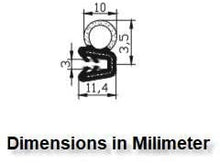 Load image into Gallery viewer, M M SEALS A110 Small Door Rubber Seal Horizontal Bulb Extrusion 0.13" Bulb Height x 0.11" Grip Range x 0.44 U Height
