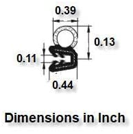 Load image into Gallery viewer, M M SEALS A110 Small Door Rubber Seal Horizontal Bulb Extrusion 0.13" Bulb Height x 0.11" Grip Range x 0.44 U Height