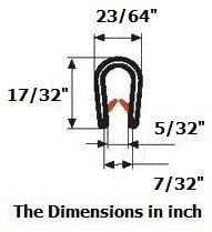 Edge Trim Black U Extrusion Medium Size | U Height: 17/32", Grip Range: 3/64" - 9/64"