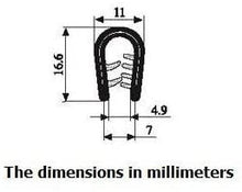Load image into Gallery viewer, Edge Trim Black Large, Fits Edge 1/5 Inch thickness (6.35 mm), Leg Length 0.65 inch (16.5mm)