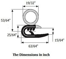 Load image into Gallery viewer, Car Door Seal with Large Leg Length, 0.59 inch (15mm) Bulb Diameter, 1 inch (25mm) Leg Length