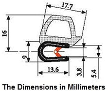 Load image into Gallery viewer, Brown Door Rubber Seal Horizontal Bulb 0.62" Bulb Height x 0.039"-0.137" Grip Range x 0.53 U Height