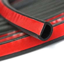 Load image into Gallery viewer, M M SEALS A091 D-Shape Weather Stripping Door Seal Hollow Black with self Adhesive Height 19/64" x 15/32 Width