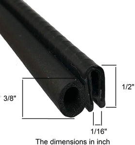 Trim Seal with Side Bulb, Bulb Diameter 3/8 Inch, Fits Edge 1/16 Inch