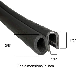 Trim Seal with Side Bulb | PVC Plastic Trim with EPDM Rubber Bulb Seal | Fits 1/4” Edge, 3/8” Bulb Seal Diameter