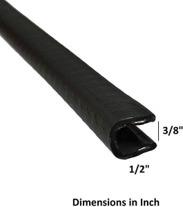 M M SEALS Edge Trim – PVC Plastic Edge Protector – Fits 1/4” Edge, 1/2" Leg Length, Single Gripping Finger