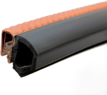Load image into Gallery viewer, Brown Door Rubber Seal Horizontal Bulb 0.62" Bulb Height x 0.039"-0.137" Grip Range x 0.53 U Height