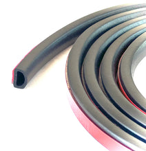 Load image into Gallery viewer, M M SEALS A072 D-Shape Weather Stripping Door Seal Hollow Black with Self Adhesive 21/64" Height X 35/64 Width