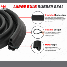 Load image into Gallery viewer, Double Bulb Door Seal –  Weatherstrip for Doors, Windows, Cars, Trucks, RVs &amp; Boats – Noise-Reducing, Windproof &amp; Waterproof Gasket
