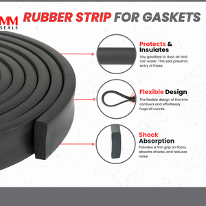 Sponge Rubber Seal Solid 0.39 inch Height X 1.18 inch Width