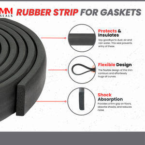 Sponge Rubber Seal 0.39" Height X 1.57" Width | Universal weatherstrip Extrusion Neoprene Strip