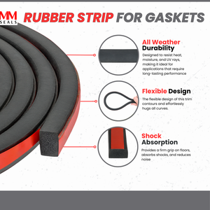 Solid Rubber Roll - Heavy-Duty Neoprene Rubber Sheet, EPDM Rubber Strip for Gaskets, Sealing, Flooring, Anti-Vibration