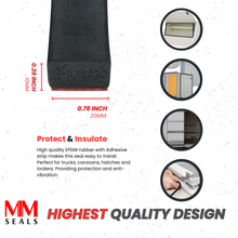 Load image into Gallery viewer, Solid Rubber Roll - Heavy-Duty Neoprene Rubber Sheet, EPDM Rubber Strip for Gaskets, Sealing, Flooring, Anti-Vibration
